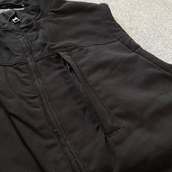 CAT Caterpillar Sherpa Lined Canvas Vest Adult X-Large Black Outdoor Workwear - Picture 4 of 16